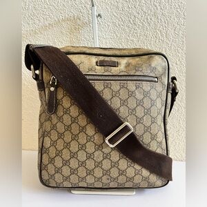 Gucci Beige and Brown Messenger Bag
